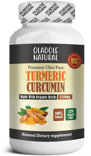 Oladole Natural Turmeric Curcumin Capsules- 1510mg | 100% Natural Supports Joint Health, Anti-Inflammatory, Prevent Diabetes, Improve Skin Health, Heart Health | Vegan For Men & Women