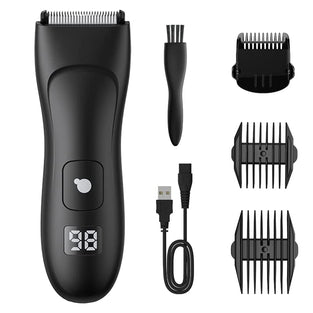 GEADI Electric Groin Hair Trimmer,Professional Body Hair Trimmer for Men,Waterproof Groin & Body Shaver,with USB Rechargeable,LED Display
