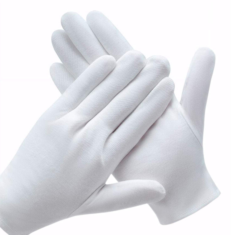 12 Pairs Cotton Gloves for Dry Hands, White Cotton Gloves for Eczema, Cotton Gloves for Handling Film, SPA Gloves for Women, Inspection Gloves for Men, Cloth Gloves Coin Gloves Photography Gloves