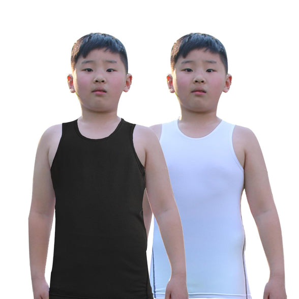 LANDUNSI 2 Pack Boys Compression Tank Top Sleeveless Shirt Kids Cooling Vest Basketball Undershirt Sports Baselayer