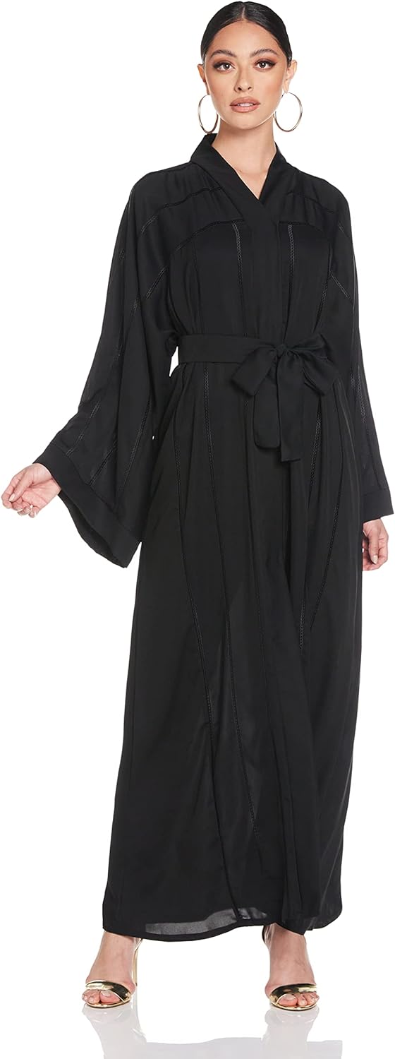 Nukhbaa Womens Premium Abaya Made With Fine Fabric, Comes With Matching Hijab AJ428A Abaya (pack of 5)