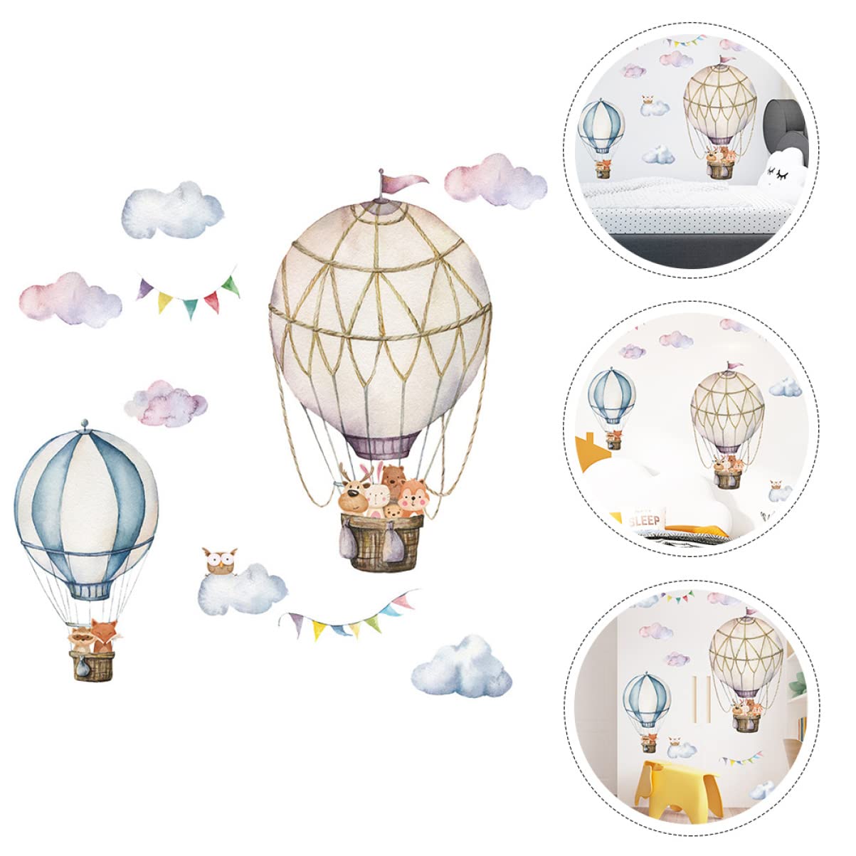 Toddmomy 1set Playroom Sticker Bedroom Kawaii Decoration Stickers Paper Kids Mural Kindergarten Cloud Window Wallpaper Childrens Decor Color Wall Children's Room Balloons Rooms Nursery