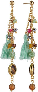 Alwan Gold Plated Earrings for Women - EE3886GRNTG