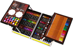 AMERTEER Art Set 143 Pieces, Deluxe Professional Artists Drawing Kit, Kids Art Set with Colored Pencils, Watercolor Paints, Oil Pastels, Arts and Crafts, Gift for Art Enthusiasts (Yellow)