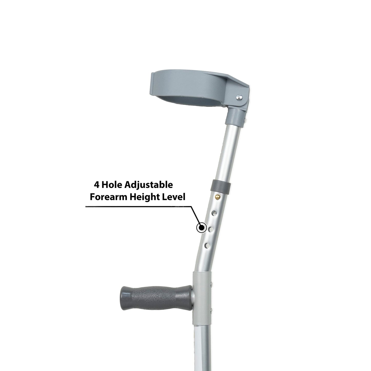 Rehamo Lightweight Walking Forearm Crutches with Height Adjustment - Size M - Height 5.2-5.10 Ft | Folding Crutches for Elderly, Disabled & Old People | Comfortable Crutches with Arm Support