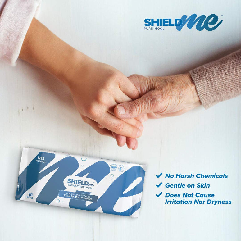 SHIELDme Disinfecting Wipes, 100% Natural - 10 Wipes