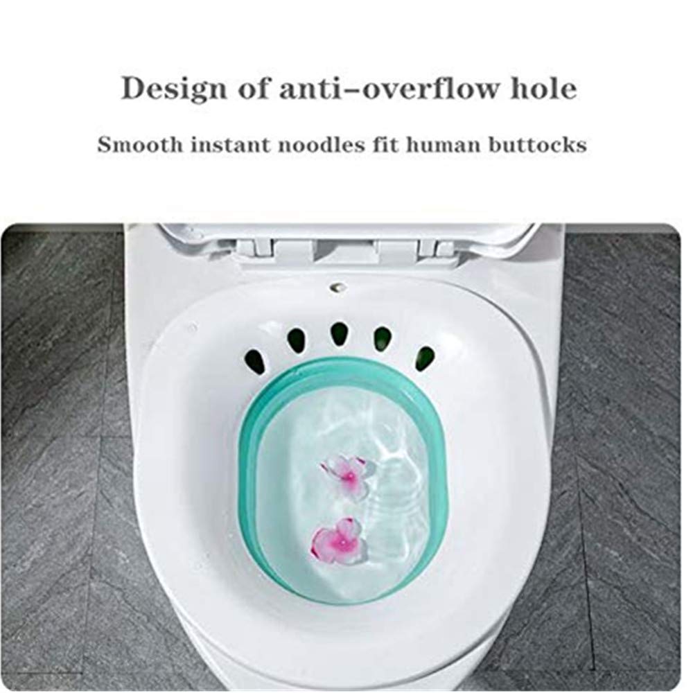 U HOME Sitz Bath for Over The Toilet Postpartum Care, Hemorrhoid Treatment That Soothes and Relieves Inflammation, Cleanse Vagina or Anal Region, Best with Soothics Sitz Bath Soak (GREEN & WHITE)