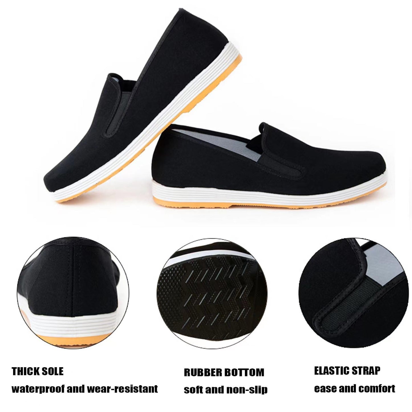 Unisex Chinese Traditional Old Beijing Cloth Kung Fu Shoes Martial Arts Shoes Tai Chi Shoes Canvas Shoes