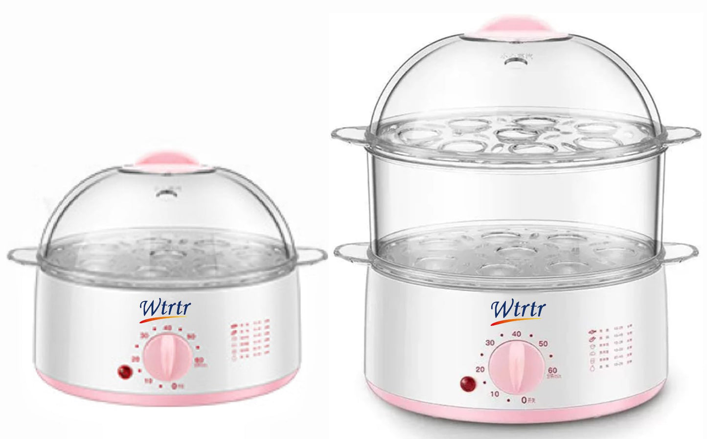 Wtrtr Timed Large Capacity Egg Boiler， 8 or 16 Egg Cooker，Egg Steamer Maker，Multi Function Breakfast Machine ，