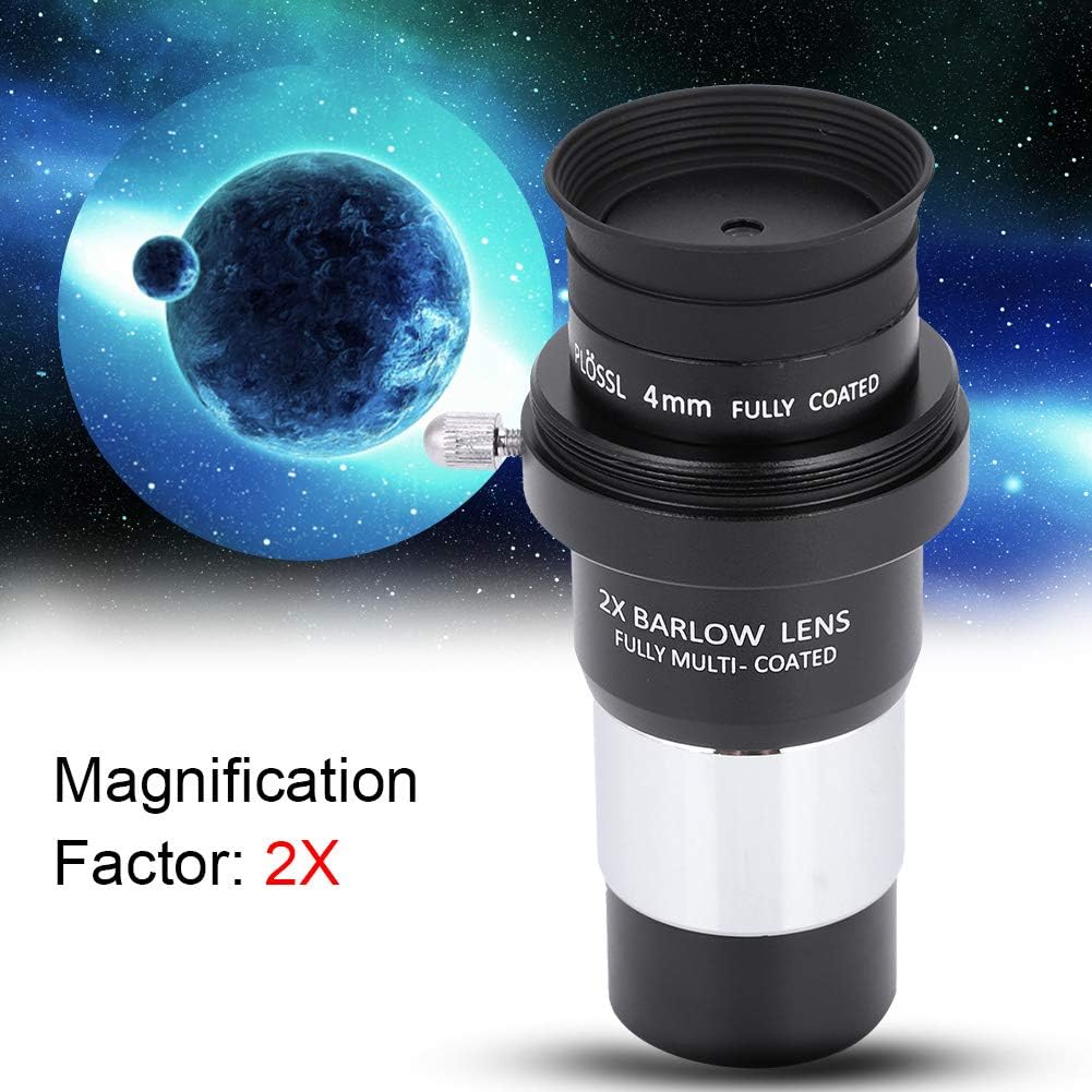 1.25inch Telescope Eyepiece - Astronomy Telescope Eyepiece Set 4/10/25mm + 2X Barlow Lens Kit for Astronomy - Plossl Telescope Lens with Adapter Telescope Accessory Set