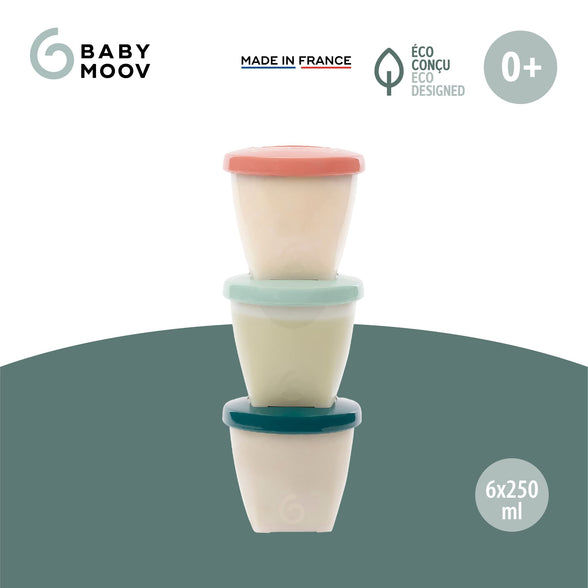 Babymoov biosourced BABYBOLS - 6 x 250ml food storage tubs