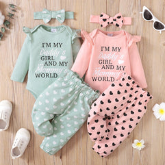 Edelqual Newborn Girl Outfits Baby Girl Clothes Baby Girl Toddler Baby Girl Clothes Cute Baby Girl Ruffles Romper 3PC(3-6 M)