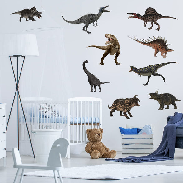 AnFigure Dinosaur Wall Decals for Boys Bedroom Baby Room Kids Room Wall Stickers 3D DIY Dino World Animals Wall Decal Nursery Playroom Living Room Background Removable Wall Decor