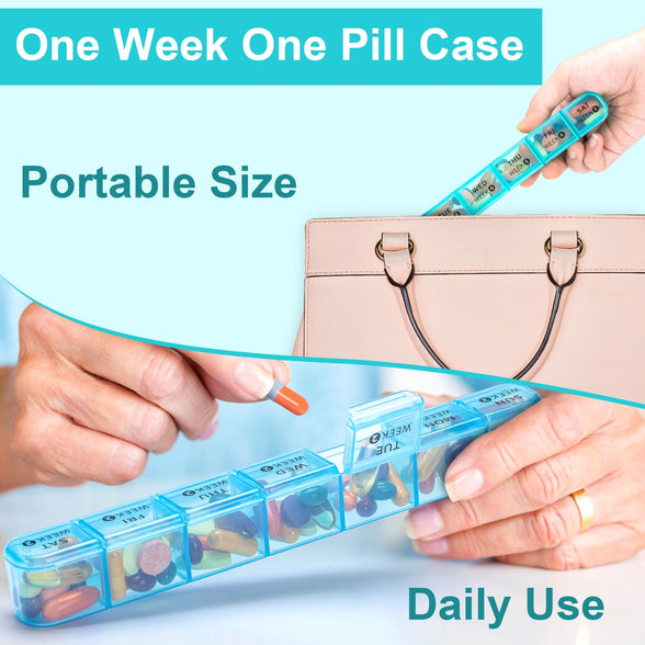 Monthly Pill Organizer 1 Times a Day,Daviky 4 Weekly Pill Organizer,Monthly Pill Box 1 Times a Day Organizer,28 Day Portable Pill Case Organizer,Medicine Organizer for Vitamins and Medication（Rainbow）