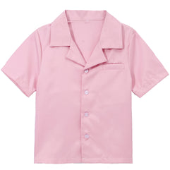 amxjxma Boys Short Sleeve Button Down Shirt Badman Pink Shirt Casual Costume Cosplay