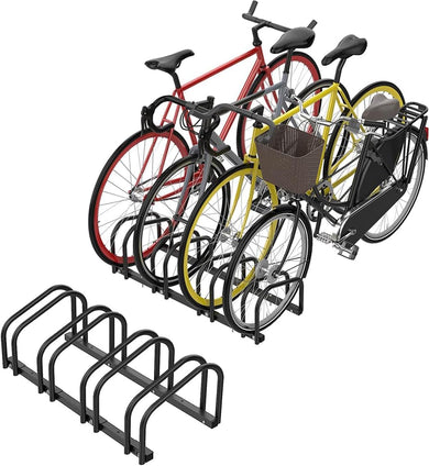 SKADE Bike Floor Rack Stand for 4 Bikes,Steel Bicycle Storage Organizer,Parking Holder for Garage and Home,Indoor and Outdoor,100cm*33 * 26cm