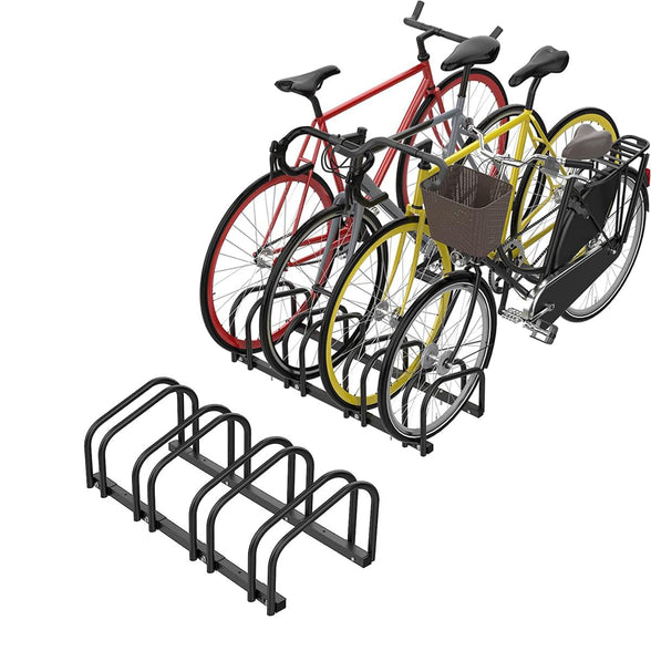SKADE Bike Floor Rack Stand for 4 Bikes,Steel Bicycle Storage Organizer,Parking Holder for Garage and Home,Indoor and Outdoor,100cm*33 * 26cm