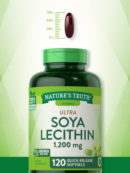 Nature's Truth Ultra Soy Lecithin Capsules 1200 Mg | 120 Softgels | Non-Gmo, Gluten Free | By