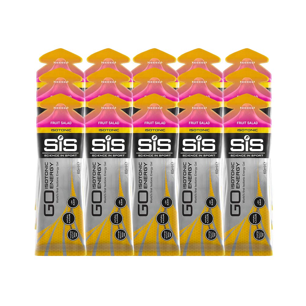 SiS Go Isotonic, low sugar, high carbohydrate Energy Gel (Fruit Salad Flavour) 15 Pack