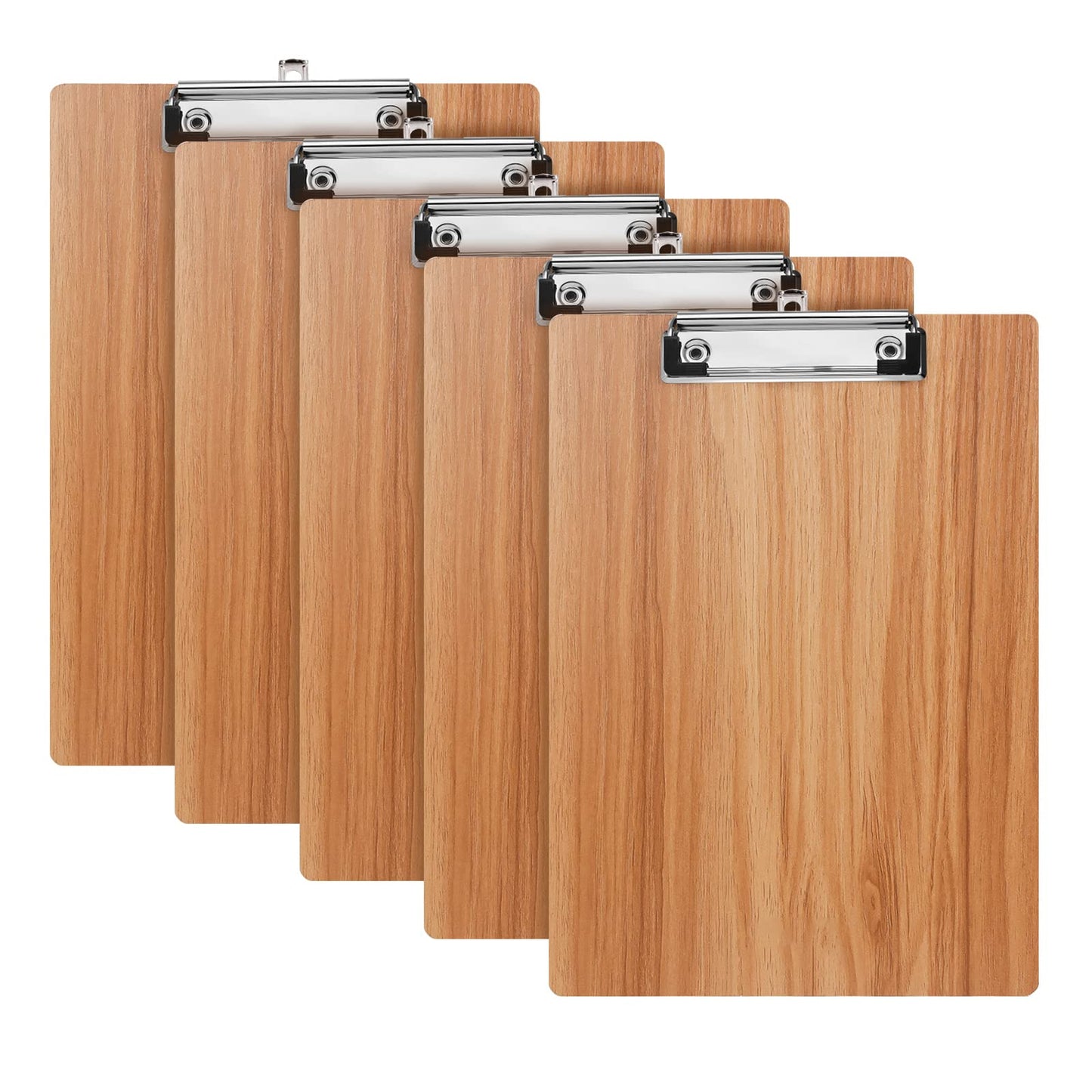 A4 Clipboard,5 Pack Clipboard Holders with Low Profile Clip and Hanging Hole,A4 Wooden Clipboard Hardboard Clipboard Clip Board