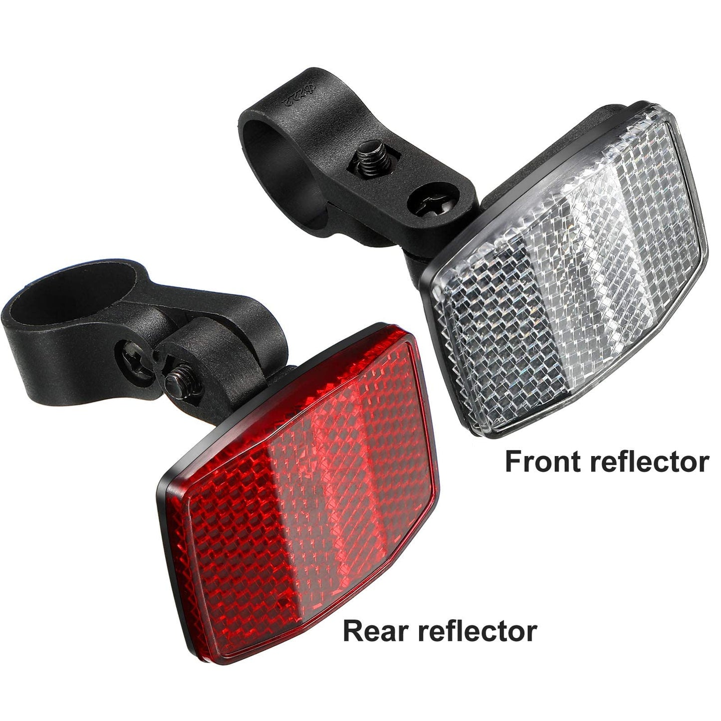4Pcs Bicycle Reflectors, Front and Rear Safety Warning Reflectors, Plastic Warning Tail Light Kit for Bicycle Mountain Bike Night Driving (2 Red 2 White)