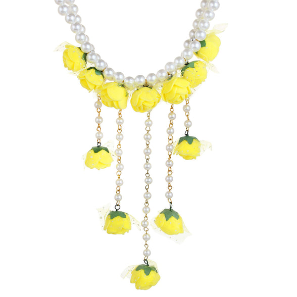 YouBella Stylish Latest Traditional Haldi Jewellery Pearl Jewellery Set for Women (Yellow)(YBNK_5542)