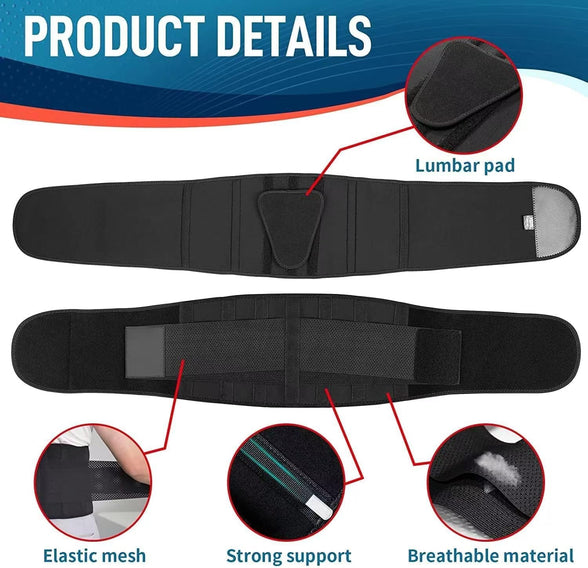 COOLBABY Waist Support Belt Suitable For Men And Women Back Support Belt Breathable Lumbar Support Belt Lumbar Cushion Relieve Low Back Pain Relieve Herniated Disc Sciatica Scoliosis XL Size