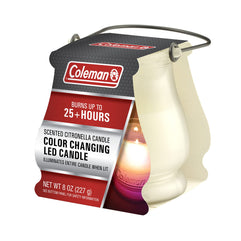 Coleman Color Changing LED Citronella Outdoor Scented Candle Boxed - 8 oz