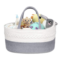 Baby Diaper Caddy Organizer Cotton Canvas Portable Diaper Storage Basket with Removable Insert Baby Shower Basket
