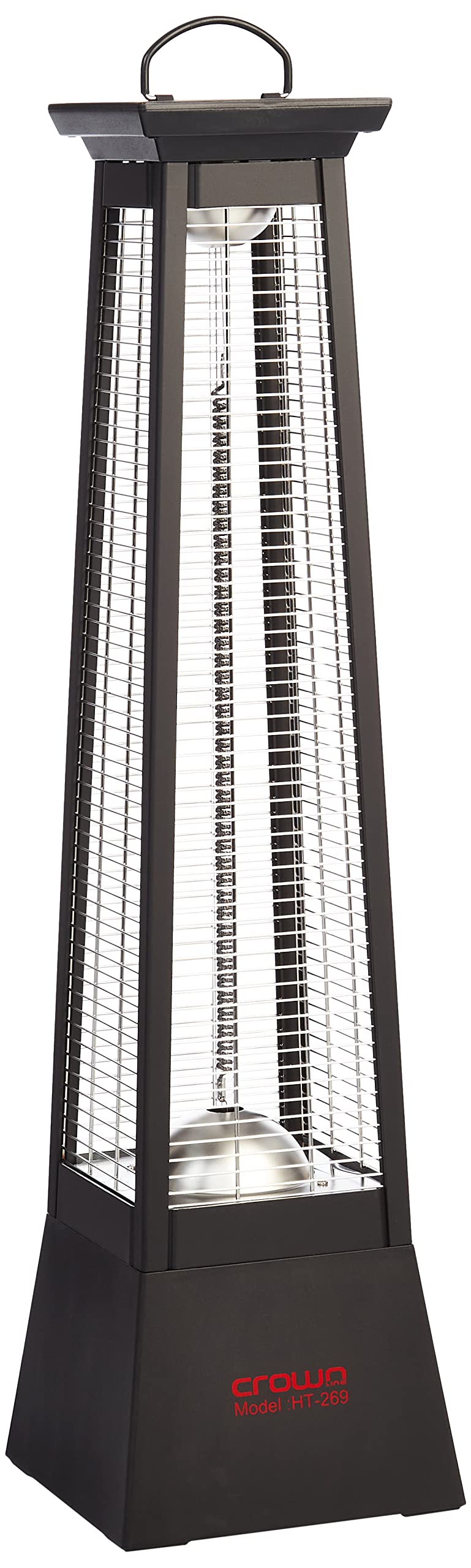 Crownline HT-269 Portable Infrared Indoor & Outdoor Patio Heater, Filament: Carbon Fiber Lamp, Heating Area: 3-4M², 2000W, 220-240V, 50/60Hz, Black"Min 1 year manufacturer warranty"