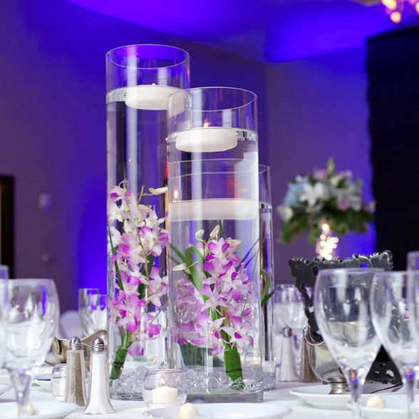 3 Pack Clear Glass Cylinder Vases, Table Flowers Vase Candle Holder for Home,Garden, Wedding Centerpiece Decorations and Formal Dinners (Width 4", Height 12")
