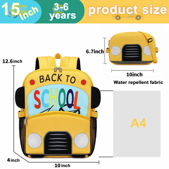 LOIDOU Toddler Backpack Boys Girls 15 Inch Kids Preschool Kindergarten Book Bag for Daycare Nursery Travel