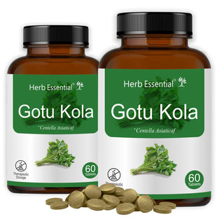 Herb Essential Gotukola Indian Pennywort Centella Tablet - Pack of 2 (500Mg, 60 )