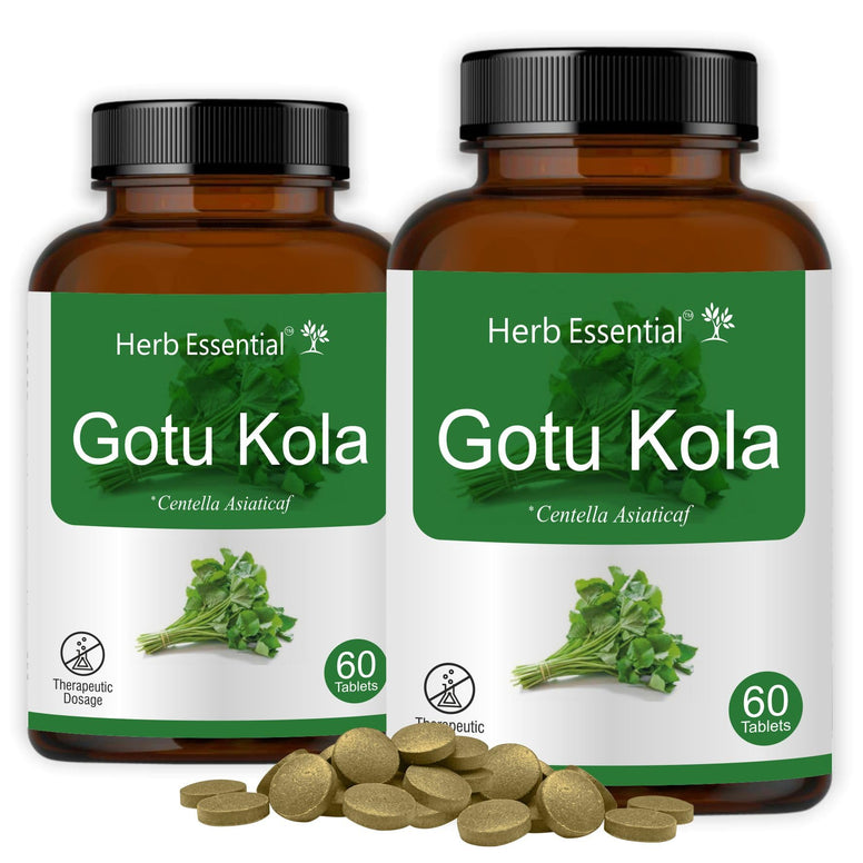 Herb Essential Gotukola Indian Pennywort Centella Tablet - Pack of 2 (500Mg, 60 )