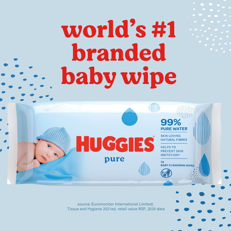 Huggies Baby Wipes Pure, 56S X 10 (560 Wipes)