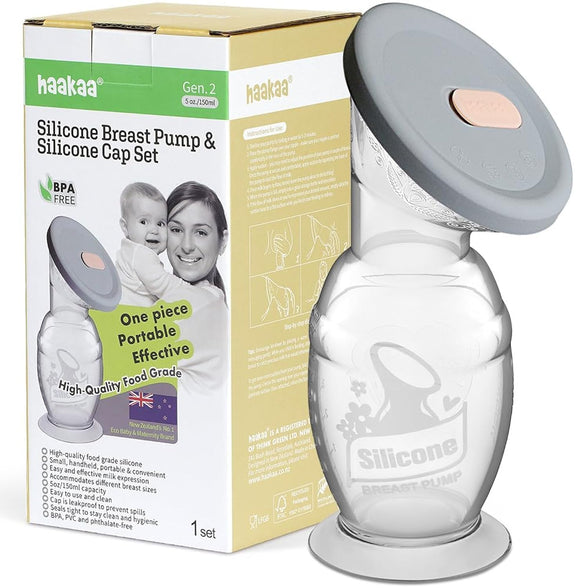 Haakaa silicone breast pump & silicone cap 5.4oz/150ml