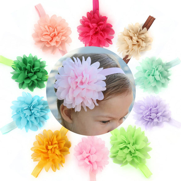 10 Packs Baby Headbands Bows Flower Lace Band Hair Accessories Baby Girl Nylon Turban Headwraps Infant Beanie Soft Cap