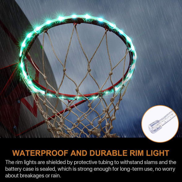 Waybelive LED Basketball Hoop Lights,Remote Control Basketball Rim LED Light, Change Color by Yourself, Waterproof，Super Bright to Play at Night Outdoors,Good Gift for Kids