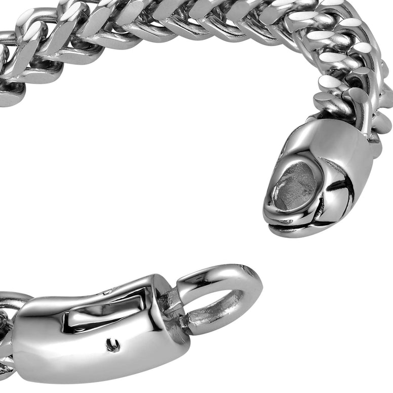 Dapper Men’s Bracelet – Foxtail Chain Design in a Polished Silver Finish – Rust & Discoloration Resistant Stainless Steel – Jewelry Gift or Accessory for Men, 8 26 inch, Stainless Steel, no gemstone