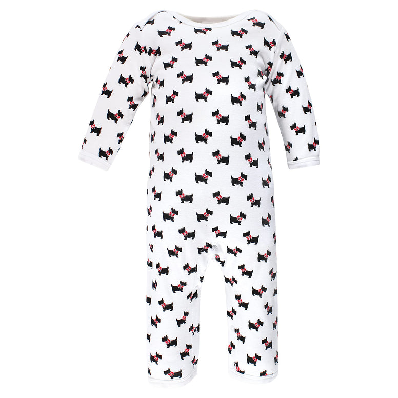 Hudson Baby unisex-baby Hudson Baby Unisex Baby Cotton Coveralls, Scottie Dog Rompers (3-6 Months)