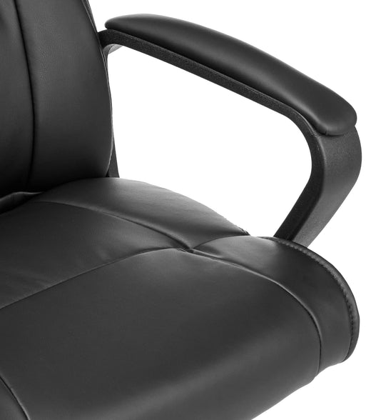 Basics Padded Office Desk Chair with Armrests, Adjustable Height/Tilt, 360-Degree Swivel, 124.7 kilograms Capacity, 61.46 x 60.96 x 88.39 centimeters, Black