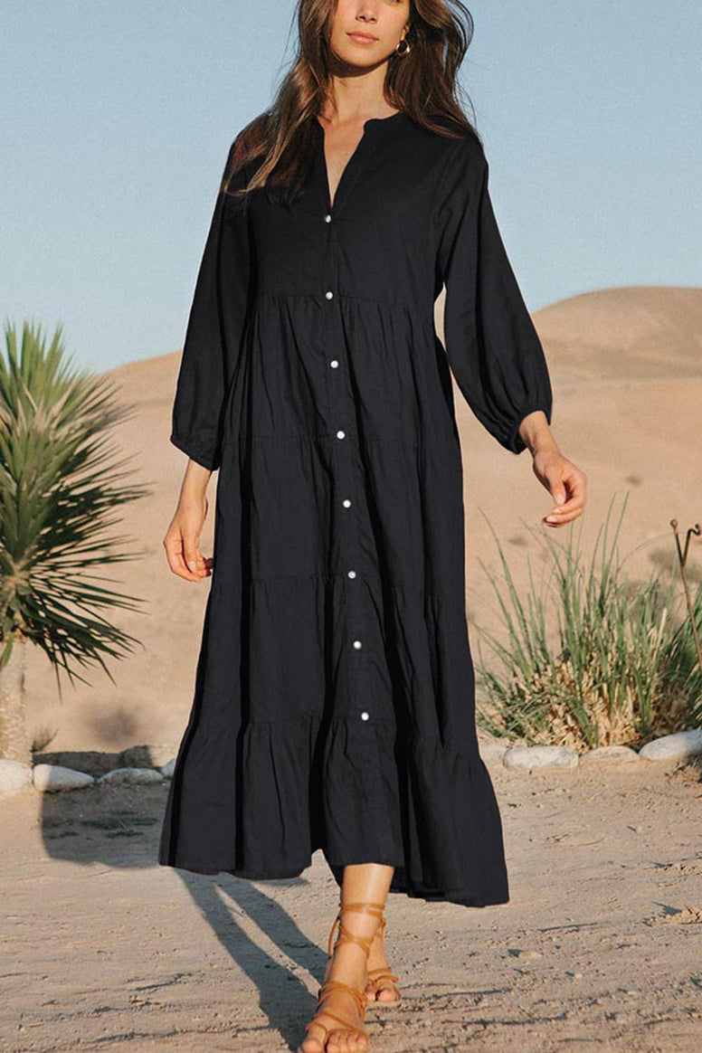 YouKD Women's Summer Boho Kimono Long Shirt Dress Large Size Robe Beach Wraps One Size Bathrobes