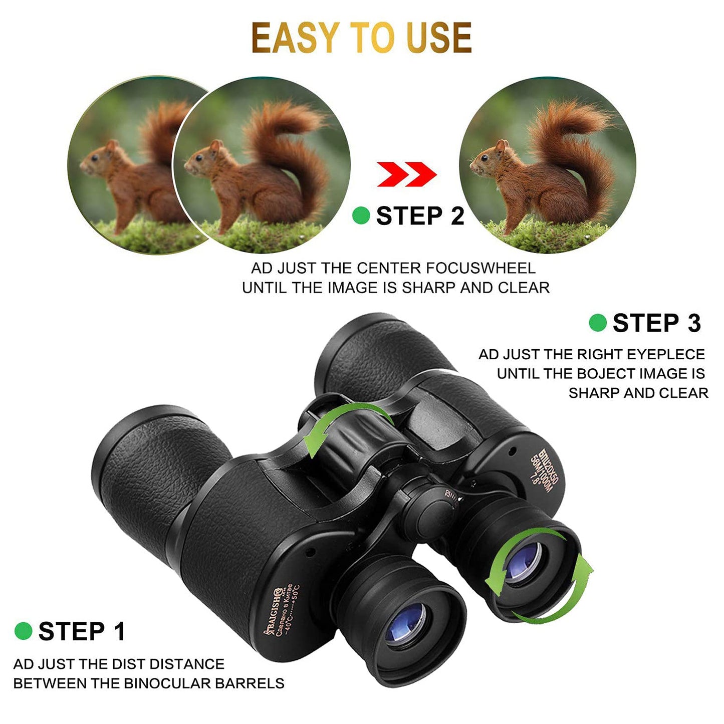 20x50 Binoculars for Adults，HD Professional/Waterproof Binoculars with Low Light Night Vision，Durable & Clear BAK4 Prism FMC Lens Binoculars for Birds Watching Hunting Traveling Outdoor Sports