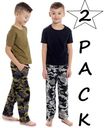 Ex UK Store Boy 2 Pack Pyjamas Camouflage Army Sleep Night Wear Pj Sets 7 to 13 Years Multipack