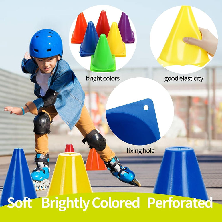 SIMRAN SPORTS Football Cones, Football Field Marking Equipment, Football Training & Playing Field Equipment, Cone Marker, Cone Markers for Sports 6 Inch