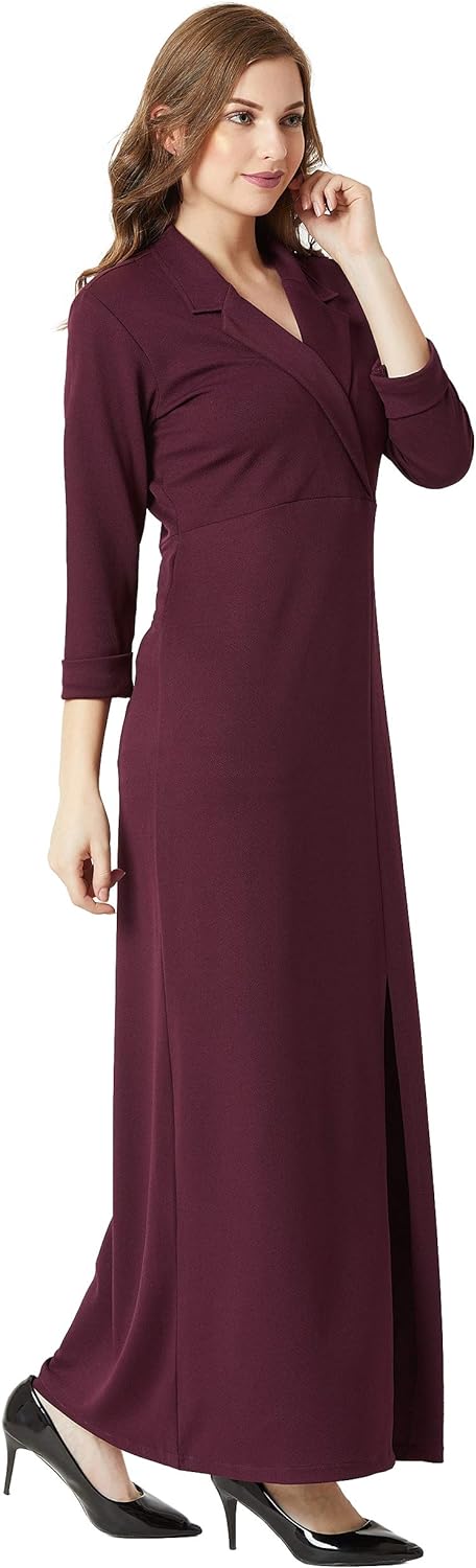 Miss Olive Women's Crepe A-line Maxi Dress