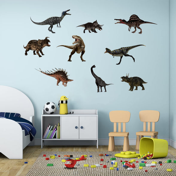 AnFigure Dinosaur Wall Decals for Boys Bedroom Baby Room Kids Room Wall Stickers 3D DIY Dino World Animals Wall Decal Nursery Playroom Living Room Background Removable Wall Decor