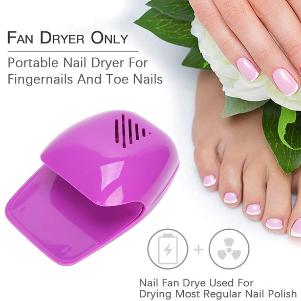 Electric Mini Nail Dryer, Portable Mini Nail Dryer, Beauty Mini Nail Polish Dryer, Suitable for Regular Nail Polish (Purple)