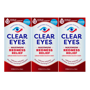 Clear Eyes | Maximum Redness Relief Eye Drops | 0.5 FL OZ | Pack of 3