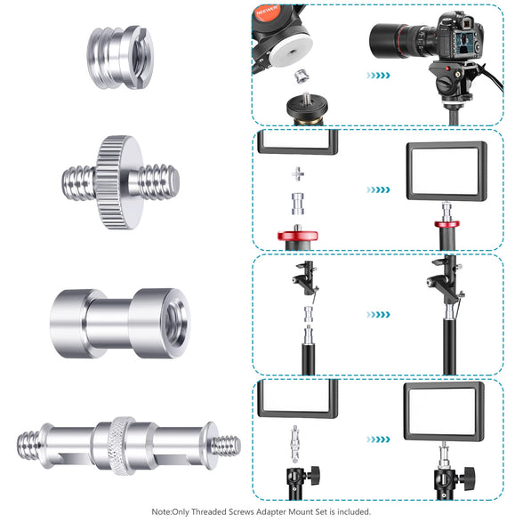 Neewer Camera Screw Kit, 16 Pieces Tripod Screw Adapter Converter Spigot Screw Mount Pack (1/4" to 1/4", 1/4" to 3/8", Female to Male, Male to Male, etc) for Camera/Tripod/Flash/Stand/Mic/Rig/Cage